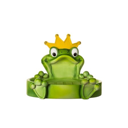 DESIGNED TO FURNISH Princess Camryn Frog Soap Dish & Trinket Holder, Green & Yellow DE2527434